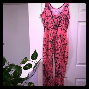 Pink and Black splash jumpsuit